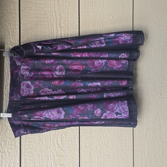 Torrids High Waisted A-Line Mini Skirt Black Gray Pink Mesh Overlay 3x - Picture 9 of 14